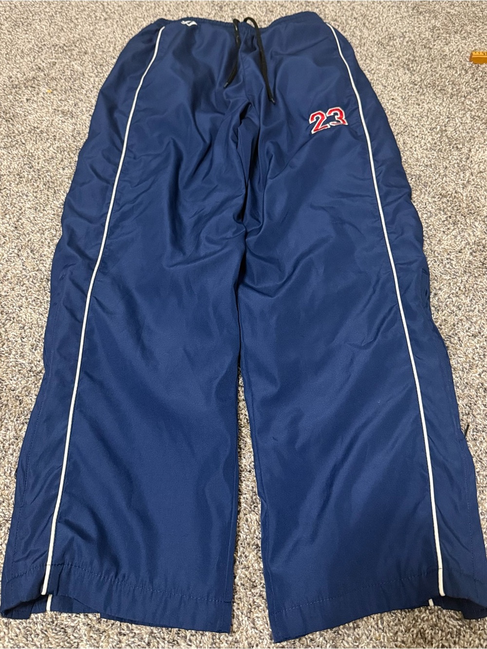 Men's Navy Jogger Track Pants with White Piping